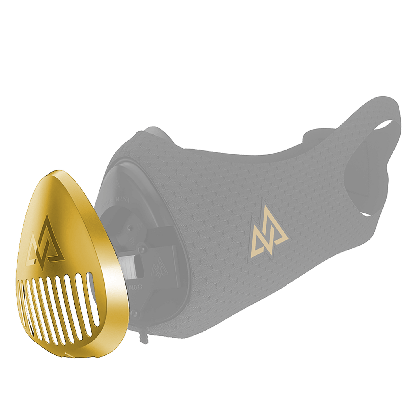 3.0 Gold Chrome Cap - Left side exploded view on mask