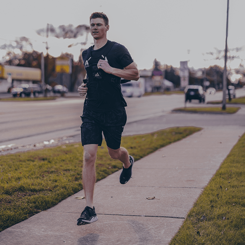 Train Performance Phone Vest- View in man running