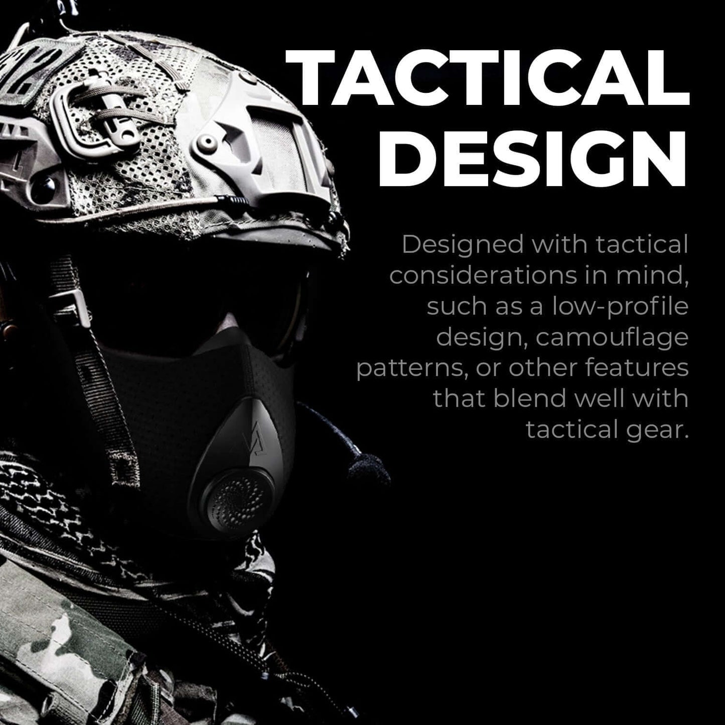 Training Mask Tactical Filtration Mask - Tactical Design with man wearing mask