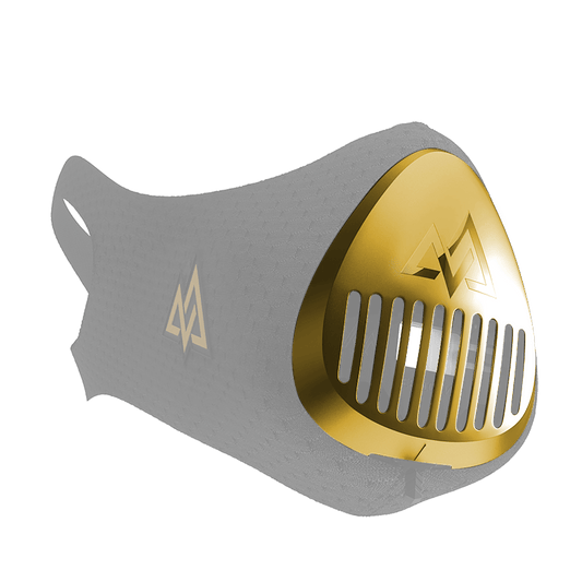 3.0 Gold Chrome Cap - Right side view on mask