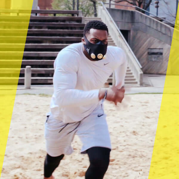 Training Mask 2.0- Brandon Copeland running