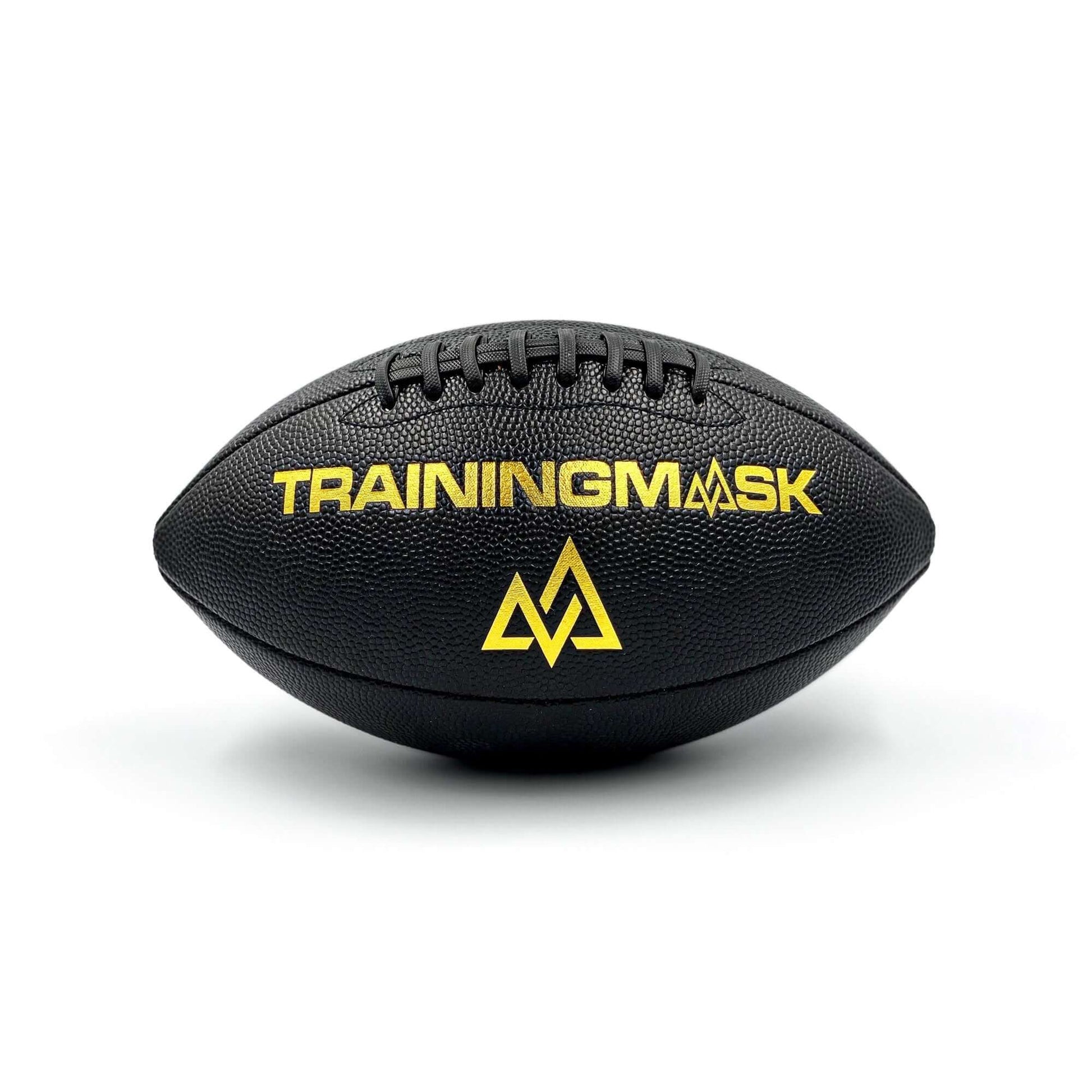 2.0 BlackOut Sports Bundle-Training Mask Football- Black and gold logo front view
