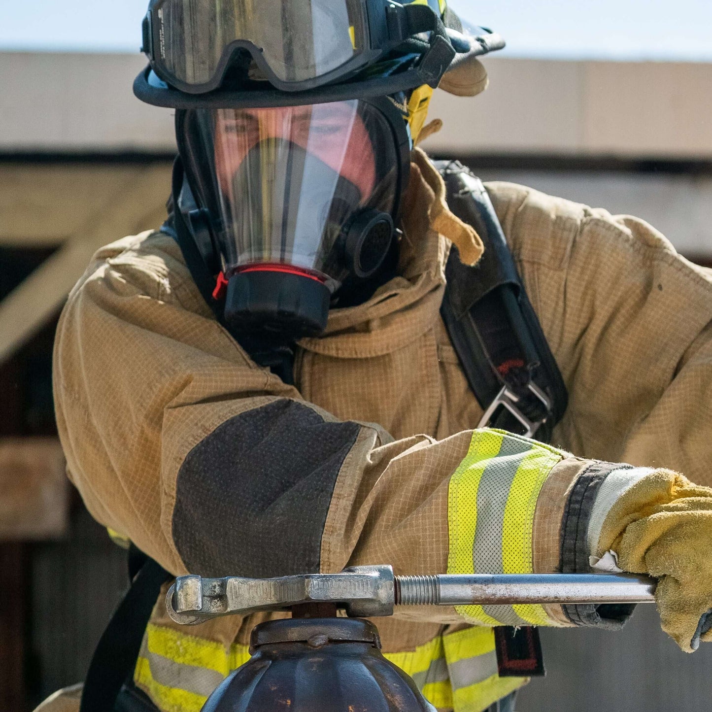 XRT Pro 2.0 SCBA Trainer - Front View on SCBA Mask in use